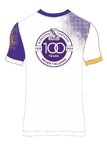 Men's Premium Cotton Centenary t-shirt (White w/Gold Tips)