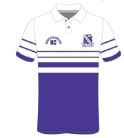 Men's Polo White with Purple Stripes